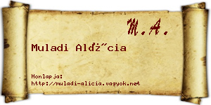 Muladi Alícia névjegykártya